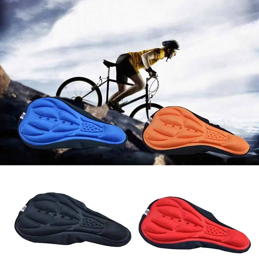 Bike Seat Cover Bicycle Silicone 3D Gel Saddle Pad Padded Soft Cushion Comfort EVA Anti Friction Seat