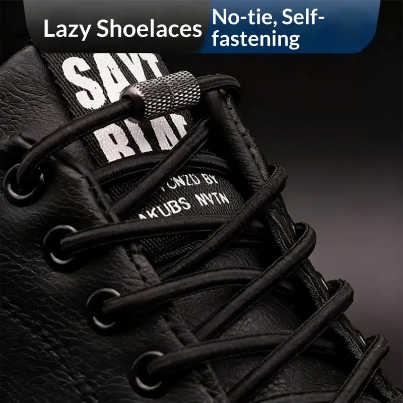 Elastic No Tie Shoelaces Round Bungee Cord Laces for Sneakers Tennis Running Shoes for Children Adults Men Women