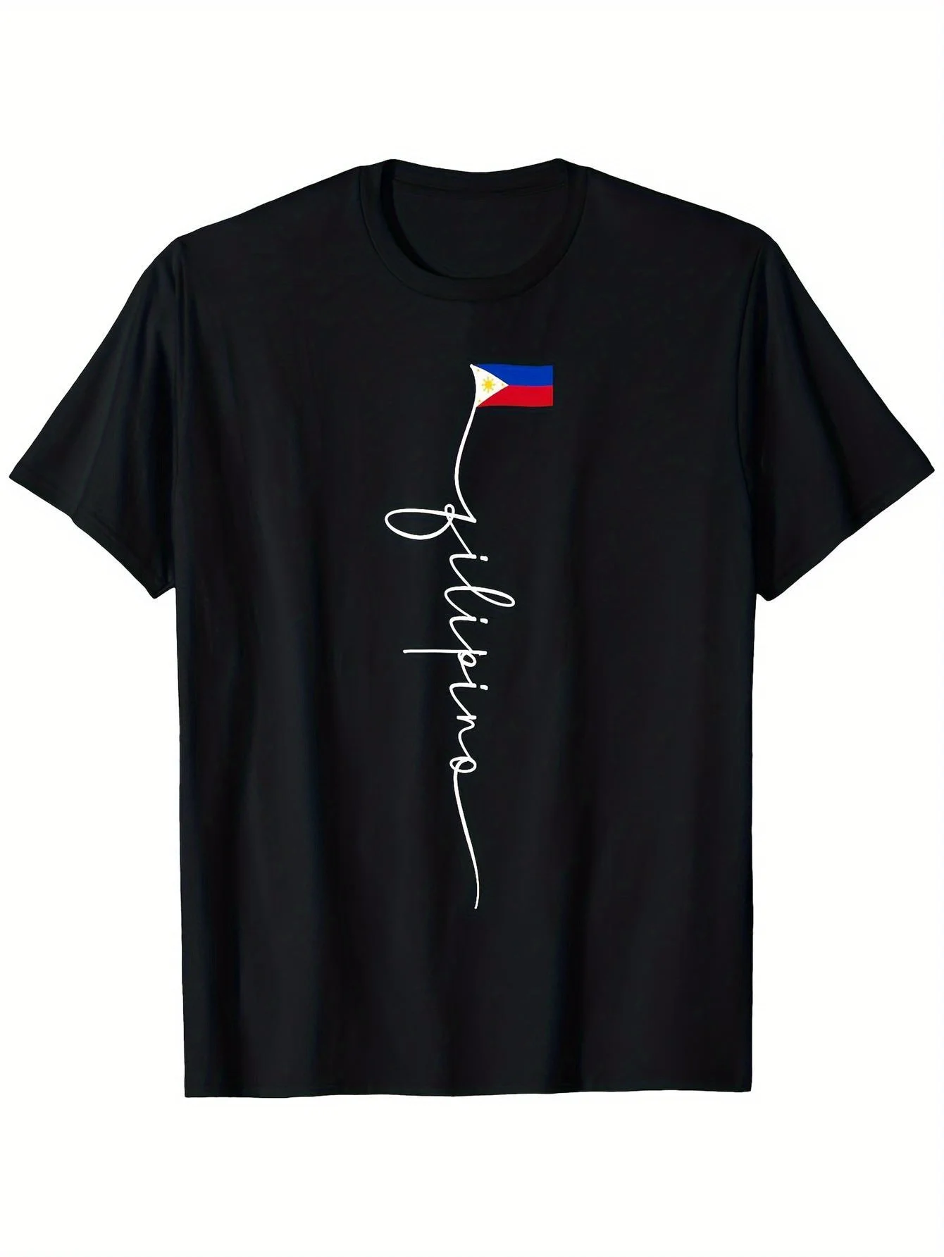A T-shirt with the iconic flag pattern of the Philippines