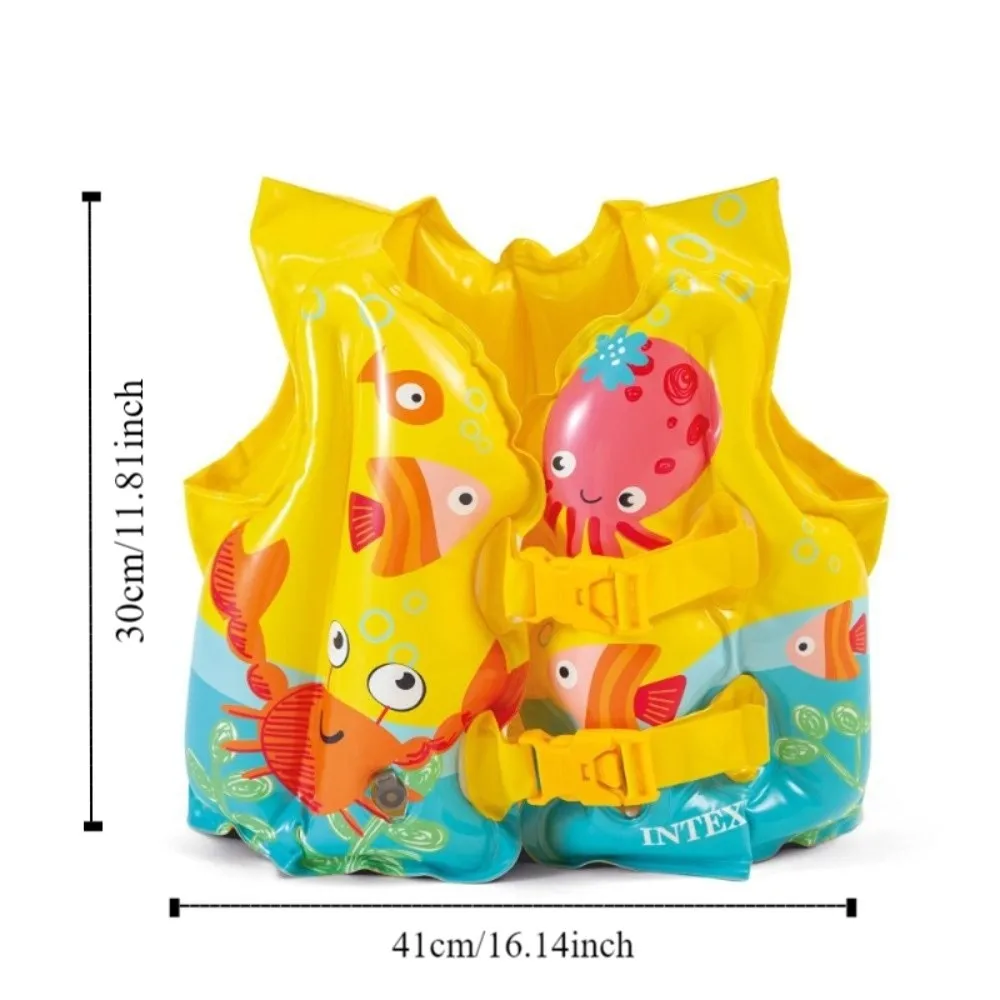 Chaleco de flotabilidad para niños que no cae, chaquetas de natación estables antivuelco para bebés, chaleco de natación ajustable de dibujos animados para verano