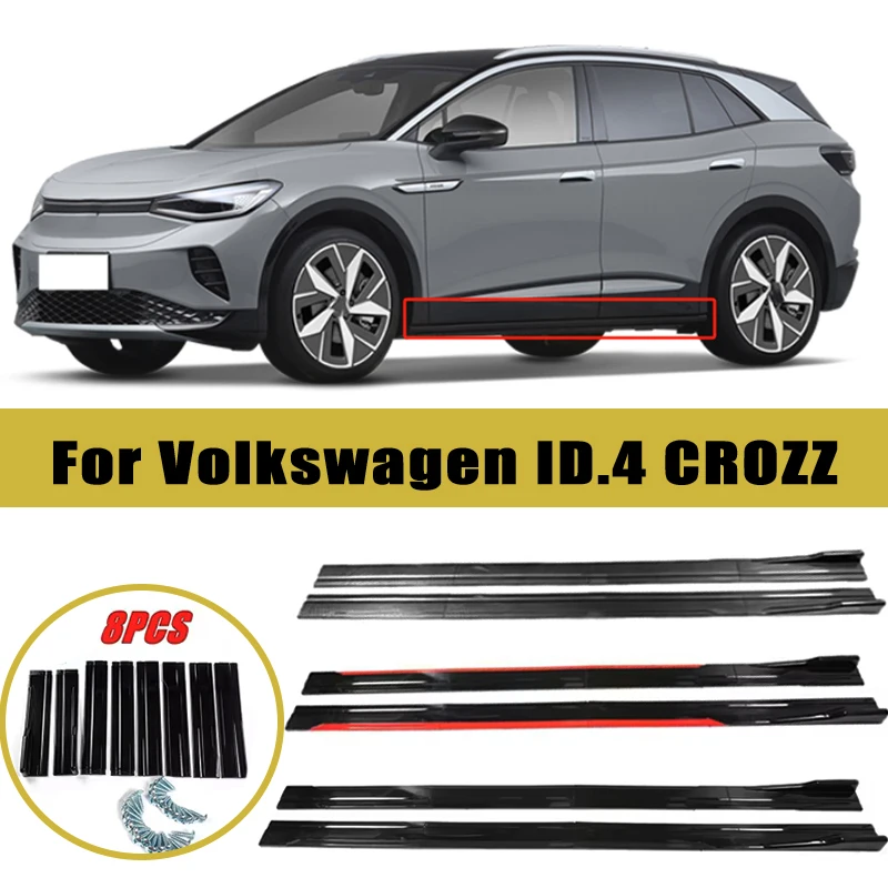 

Universal 2m/2.2m Car Side Skirt Extension SplitterBumper Racing Side Wing Bumper Lip Side Spoiler For Volkswagen ID.4 CROZZ