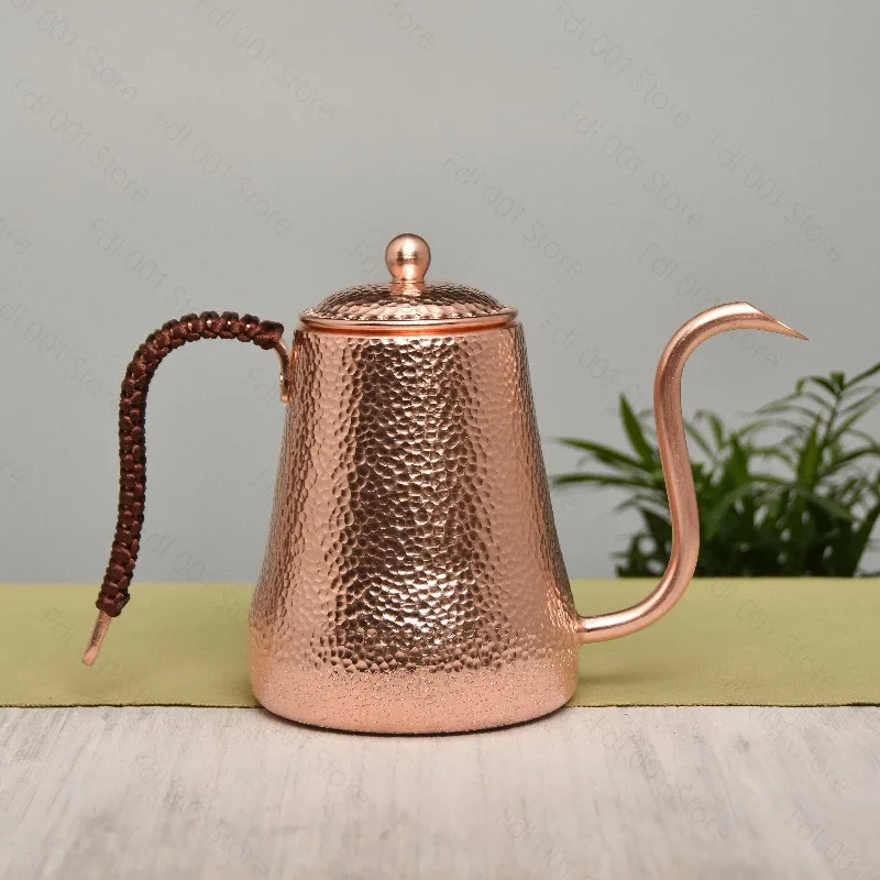 Thin-spouted Jug  Handmanual Copper Drip Coffee Pot Sturdy Brewing Vessel Essential Accessory for Coffee Aficionados 500ML 900ML
