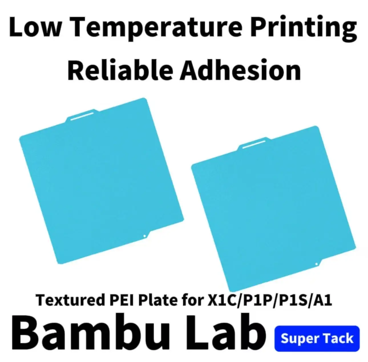 Double Side Build Plate Textured Plate Optimized for Low-Temperature Printing & Reliable Adhesion for Bambu Lab X1C/P1P/P1S/A1