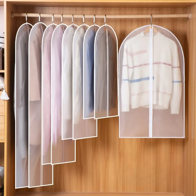Borsa protettiva per indumenti antipolvere Copertura completamente chiusa con borse con cerniera Vestiti appesi Copertura antipolvere Borsa portaoggetti per vestiti durevole