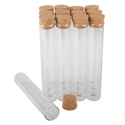 10pcs Diameter 22mm Test Tubes with Cork Stopper 5-10-20-25-30ml Glass Bottles Terrarium Jars Vials DIY Wedding Crafts Favors