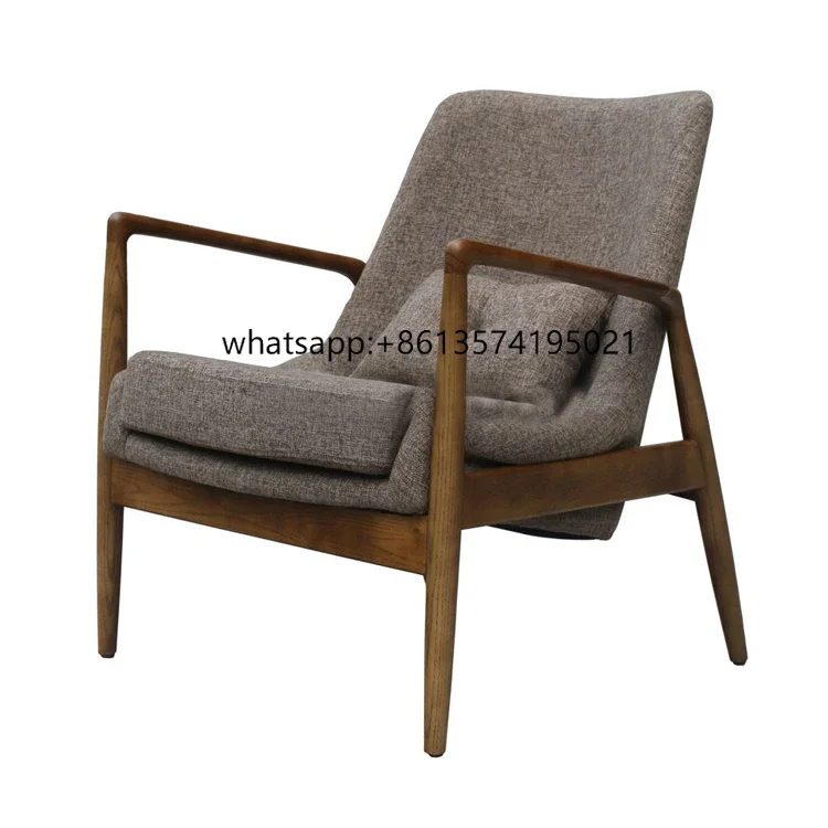 

THot Armrest Wood Design Dining Chair With Fabric Cushion
