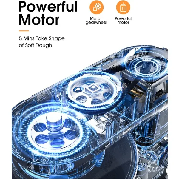 Facelle Stand Mixer, 660W 6 Speed Electric Kitchen Mixer with Pulse Button, Attachments include 6.5QT Bowl, Dishwasher Safe