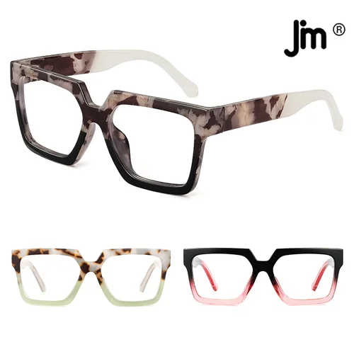 Imagen 2 del producto Gafas de lectura JM para mujer, lectores cuadrados con bloqueo de luz azul, dioptrías Unisex para hombre + 1,0 + 1,25 + 1,75 + 2,0 + 2,25 + 2,75 + 3