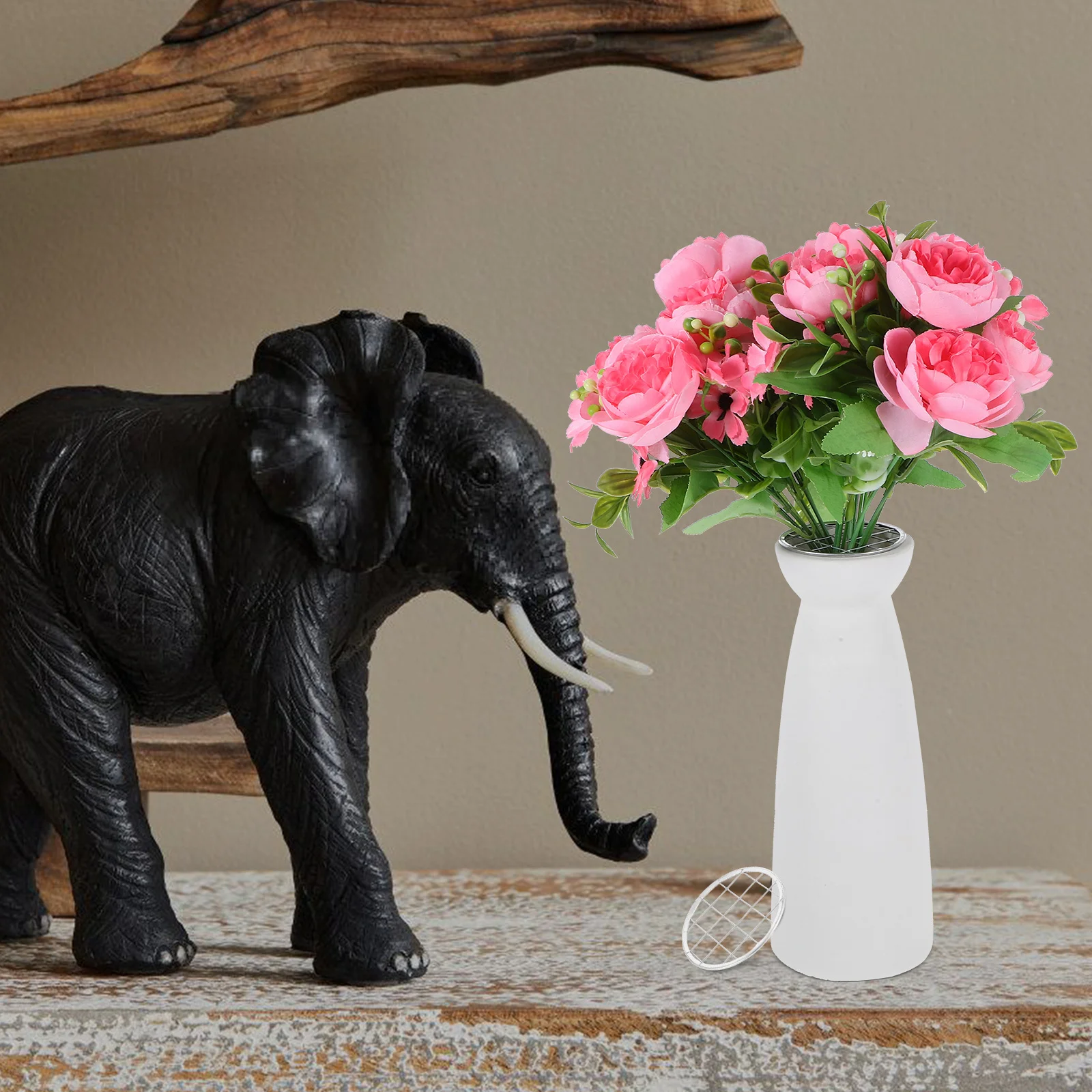 

12pcs Flower Grid Insert Lid For Jars Metal Floral Arrangement Supplies Tinplate Frog Lid For Home Office Decor Vase