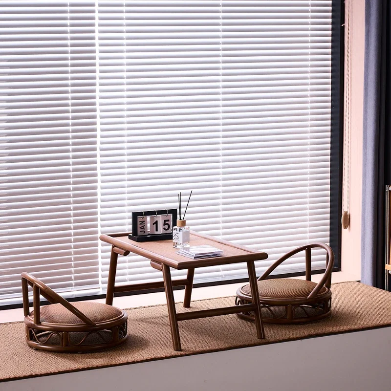 Chinese Style Lounge Stools Vintage Rattan Shoe-Changing Low Stool Zen Bay Window Vanity