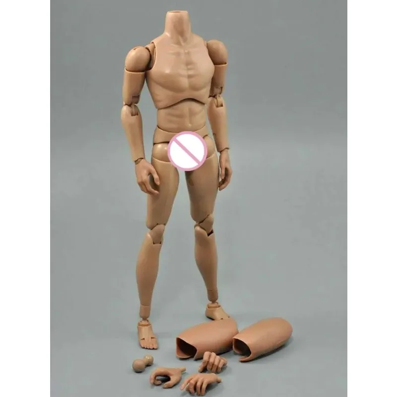 Männlicher Körper im Maßstab 1:6, Militärmann, schmale Schultern, nackte Actionfigur, Körperhautfarbe für 12-Zoll-Actionfigurenspielzeug B006/B007