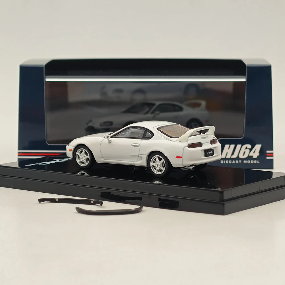 1/64 Hobby Japan For SUPRA RZ JZA80 with Active Spoiler Parts White HJ642042W Diecast Models Car Collection Auto Toys Gift