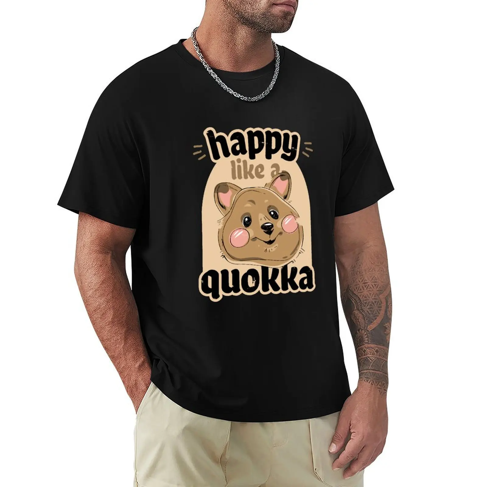 

Happy Like a Quokka 6 T-Shirt Daily Wear Plain Short Sleeve Shirt