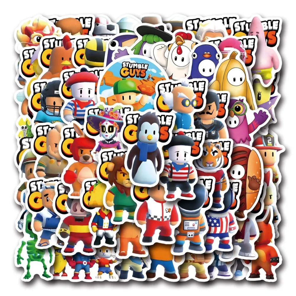 10/55Pcs Cartoonfunny Game Stumble Guy Creative Character Decor Refrigerator Cell Phone Water Cup Computer Waterproof Sticker