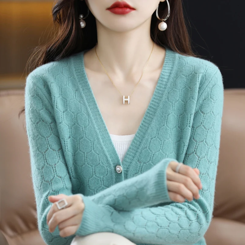 

ZEHANGSEA100 % Женский вязаный кардиган для отдыха с v-образным вырезом модное женское пальто интеллектуальное и красивое новое пальто