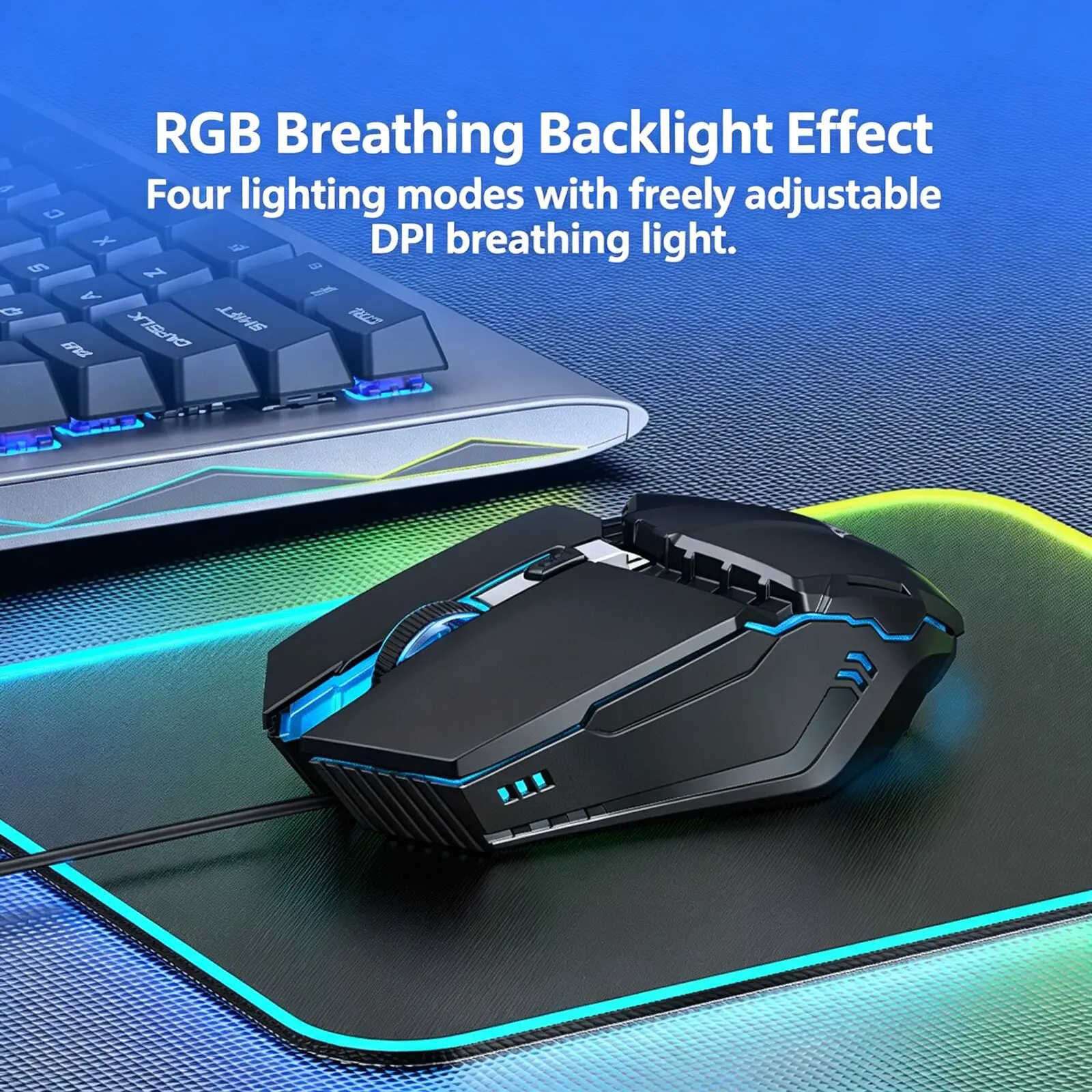 Wolf Spider S31 Ergonomic Design Wired Gaming Colorful Glowing USB 2400 DPI For Desktop Office Business Home Computer Mouse