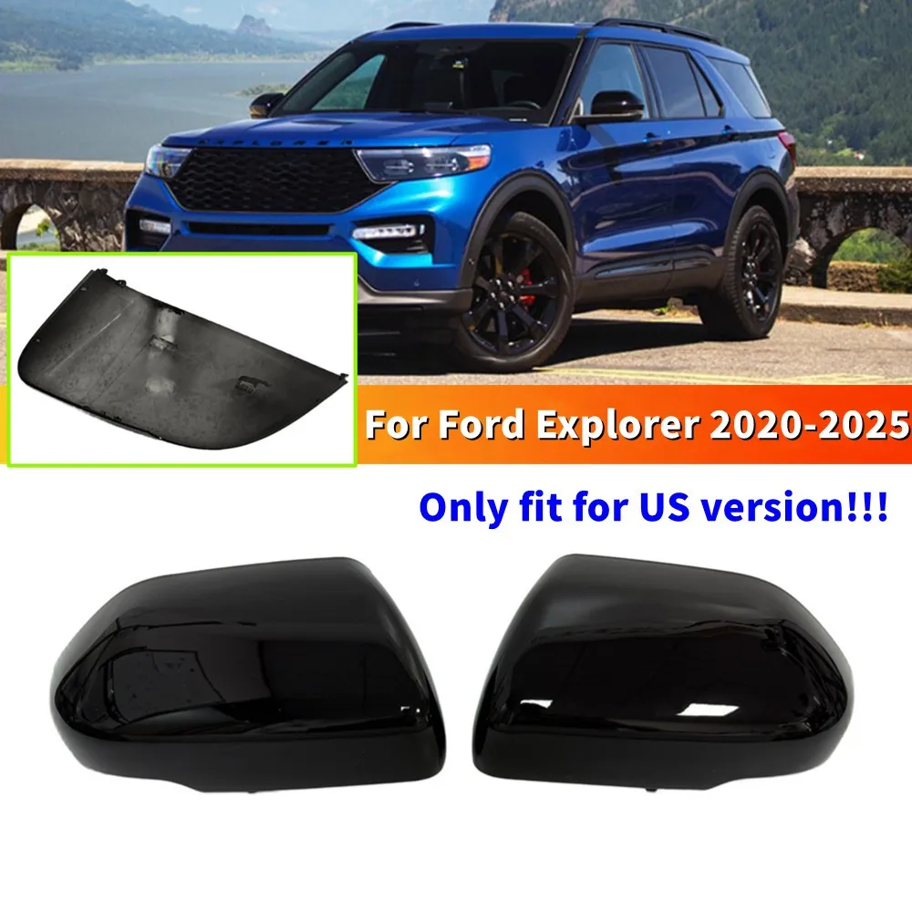 

For US Ford Explorer 2020-2025 Car Replacement Rearview Side Mirror Cover Wing Cap Exterior Case Trim Accessories Vehicle Decor