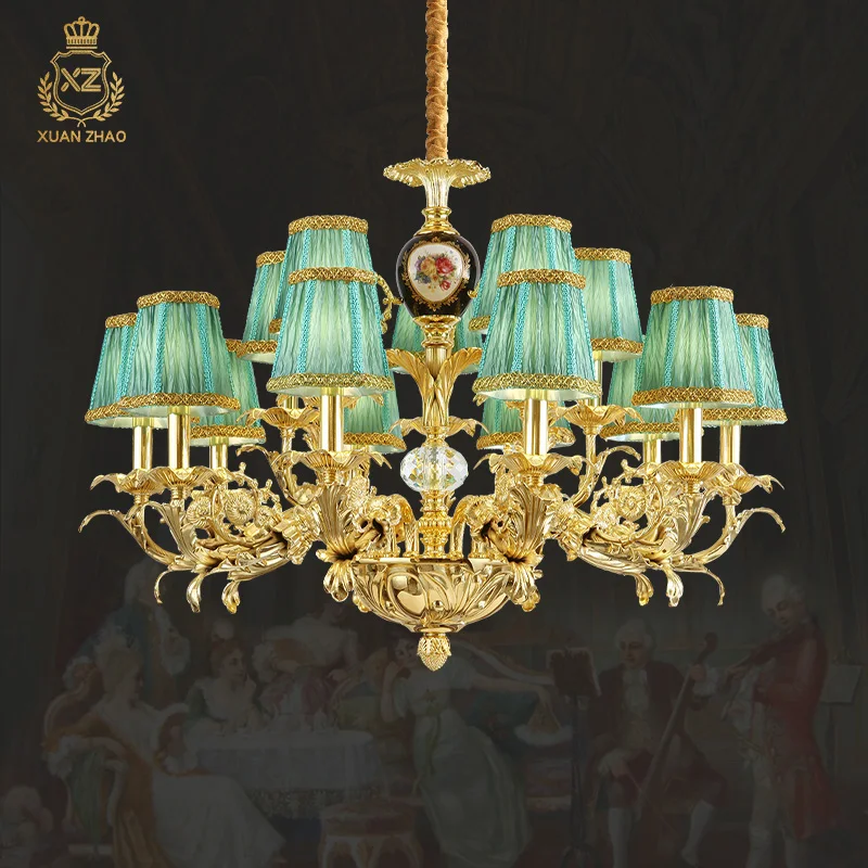 

XUANZHAO French Palace Decorative Lighting Living Room Pendant Lamp Beside Luxury Chandelier Brass Antique Chandeliers