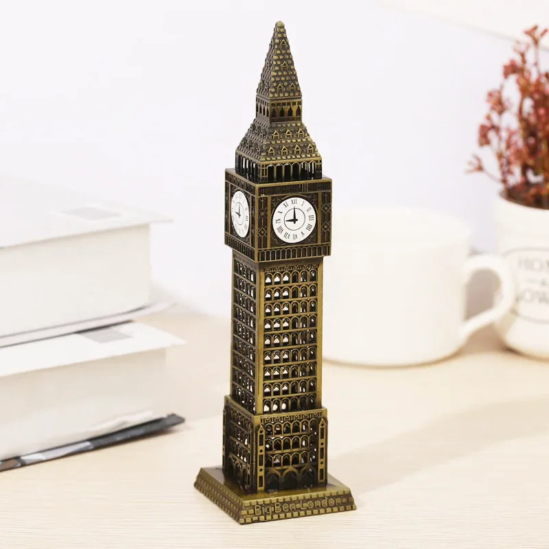 World Renowned Landmark Building Big Ben Model with A Clock Ferris Wheel Home Office Display  Window Desktop Decoration Souvenir