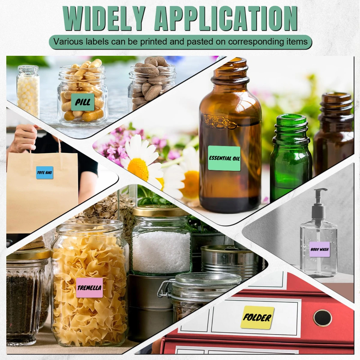 Labels Adhesive Thermal Paper Waterproof Thermal Label Stickers Compatible with Phomemo M110 M221 M220 M120 M200 M110s Printer