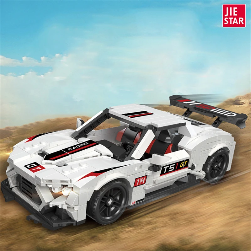 585PCS Speed Champion City Racing Car Building Blocks Sports Car Racer Vehicle Supercar Moc Model Educational Brick Toys Gifts