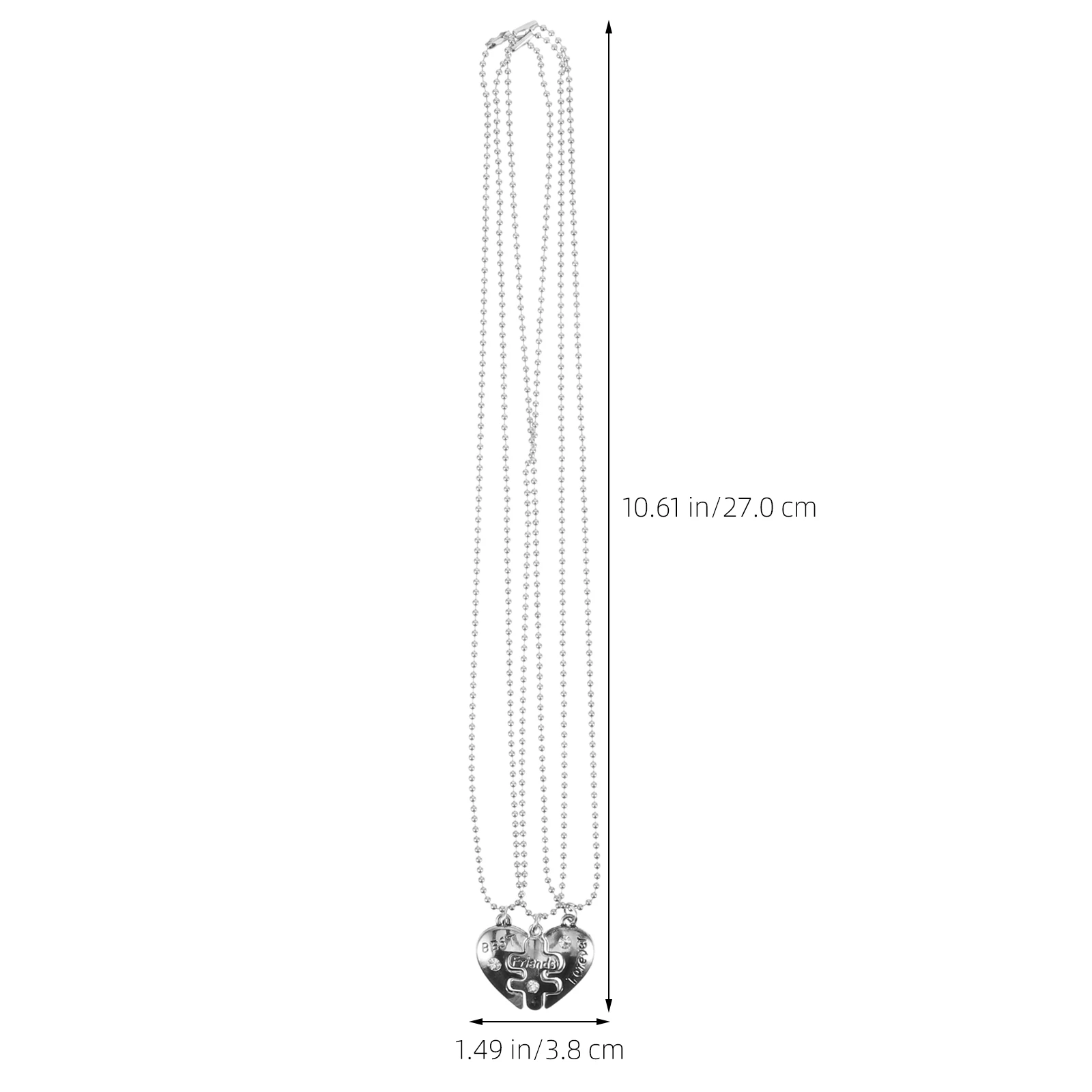 

3 шт., ожерелья дружбы с сердечками, набор лучших слов из нержавеющей стали, подарки для друзей, ювелирные изделия, ожерелье для друзей