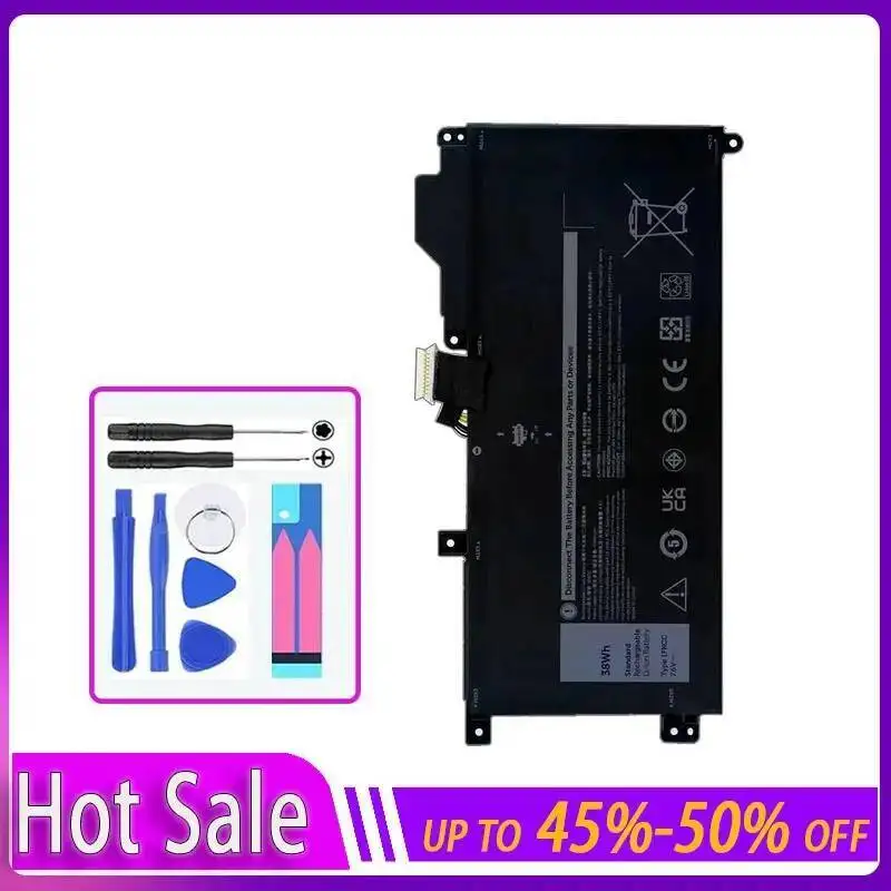 Battery 1FKCC 38Wh For Dell Latitude 7200 7210 2-IN-1 Series T04J T04J001 T04J002 T5H6P 09NTKM 9NTKM 0D9J00 D9J00 0KWWW4 KWWW4