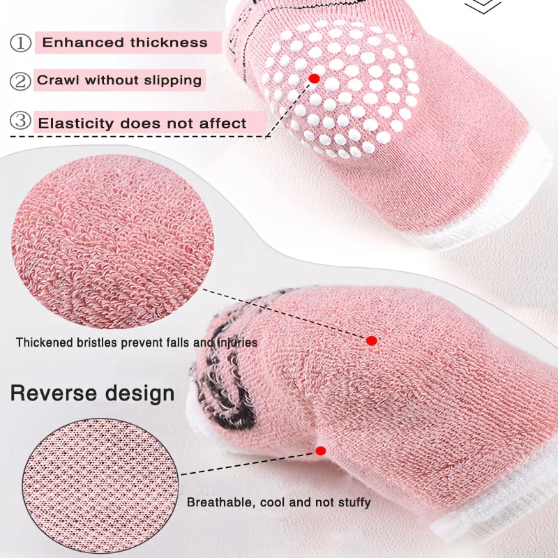 5 أزواج من وسادات الركبة، توزيع مضاد للانزلاق، جوارب للزحف والمشي، مجموعة وسادات للركبة بلون موحد