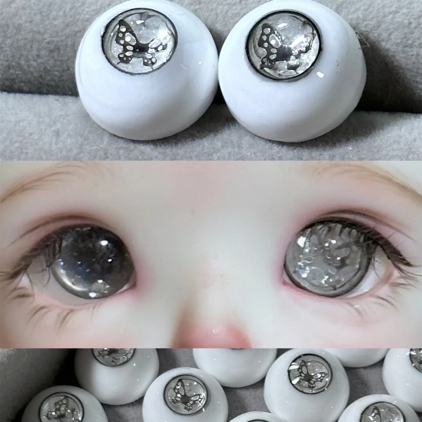 

【Silver Butterfly】BJD Doll Process Safety Eyes 14mm Mermaid Eyeball 1 Pair