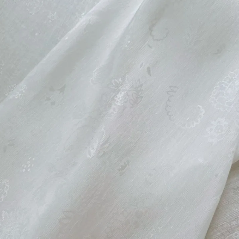 Real Silk Linen Jacquard Fabric Clothing Cloth