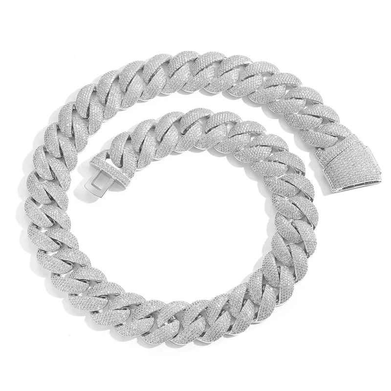 

22mm Big Heavy Hip Hop 5A+ CZ Stone Bling Iced Out Solid Bubble Round Cuban Miami Link Chain Bracelets for Men Rapper Jewelry