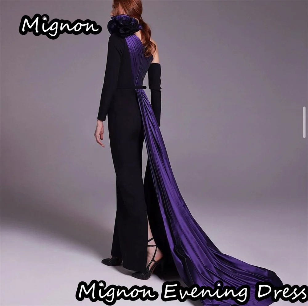 Mignon-sereia crepe pregas de um ombro vestido de baile formal até o chão, vestido de noite luxuoso, elegante vestido de festa feminino 2024