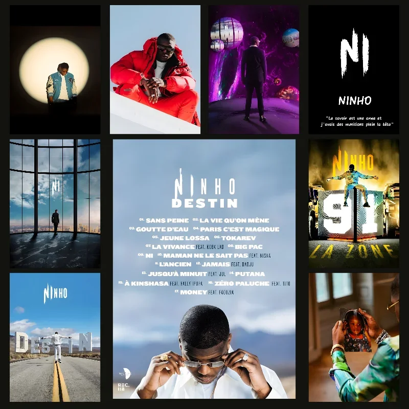Ninho Rapper Poster Self-adhesive Art Waterproof Paper Sticker Coffee House Bar Room Wall Decor