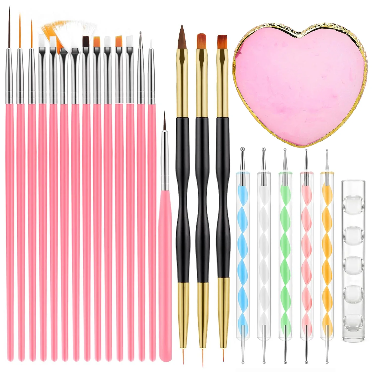 25-Piece Nail Brush Set – Fine Detailing, Portable, Easy Clean – Pro & Beginner Friendly, Nail Artist Recommended!