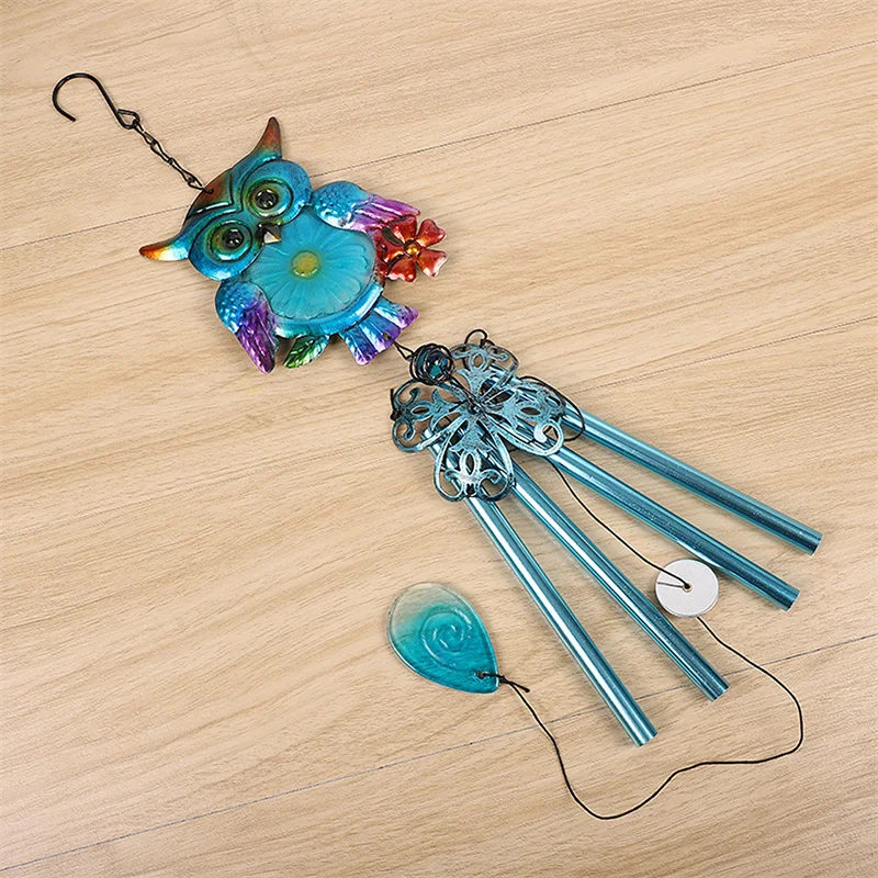 Wind Chimes Metal Owl Painted Window Outdoor Garden  Bringing Great Sound  For Garden Outdoor Home Yard Decor