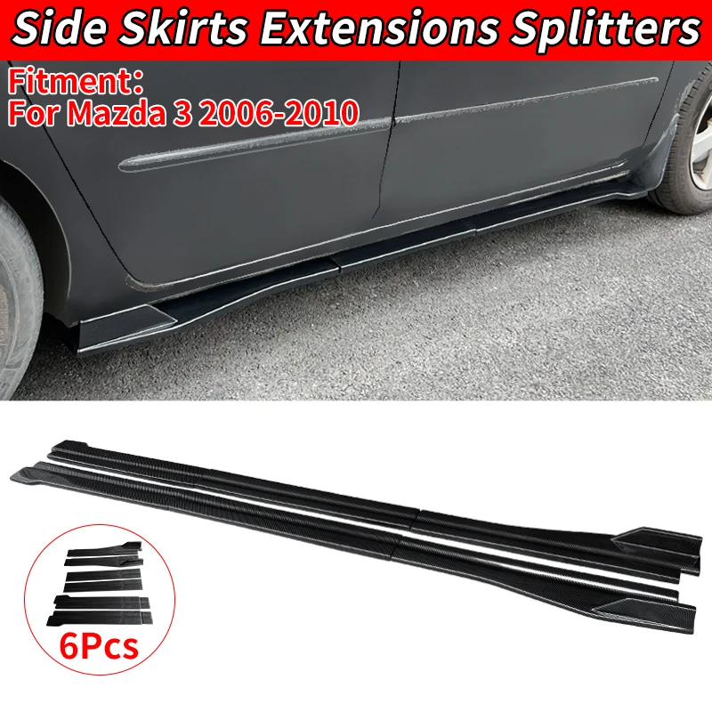 Car Accessories Side Skirts For Mazda 3 2006 07 08 09 2010 Extensions Splitters Kit Rocker Anti-Scratch Winglet Wings Bumper