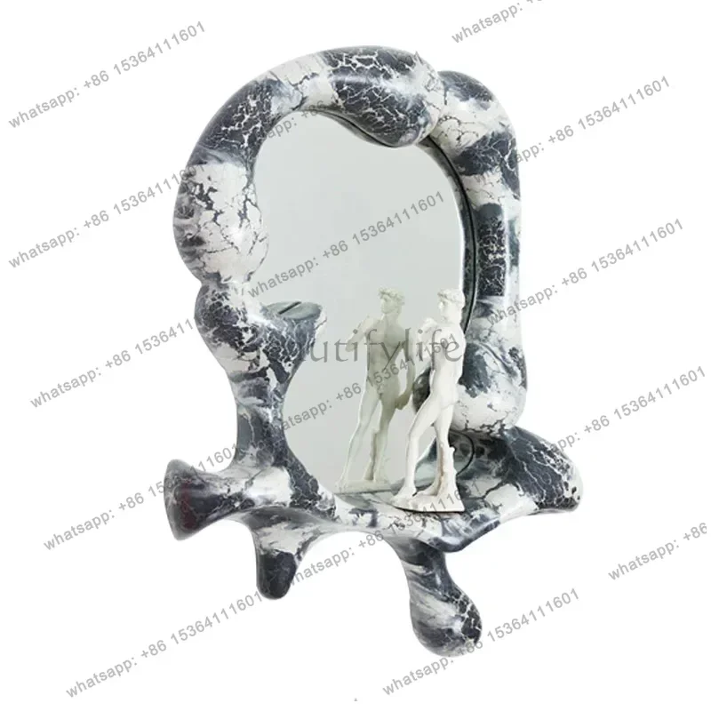 Nordic Irregular Bedroom Makeup Special-Shaped Sculpture Decorative Wall Hangings Mirror Hallway Modern Bathroom Wash Mirror