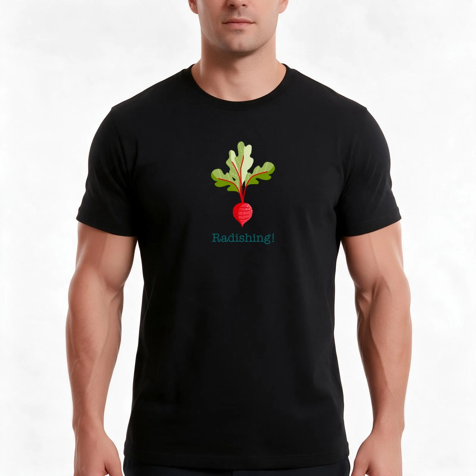 Radishes T-Shirt, Summer Casual Cotton Tee, Oversized Streetwear Tops, Vintage Graphic Print, Loose Fit Short Sleeve