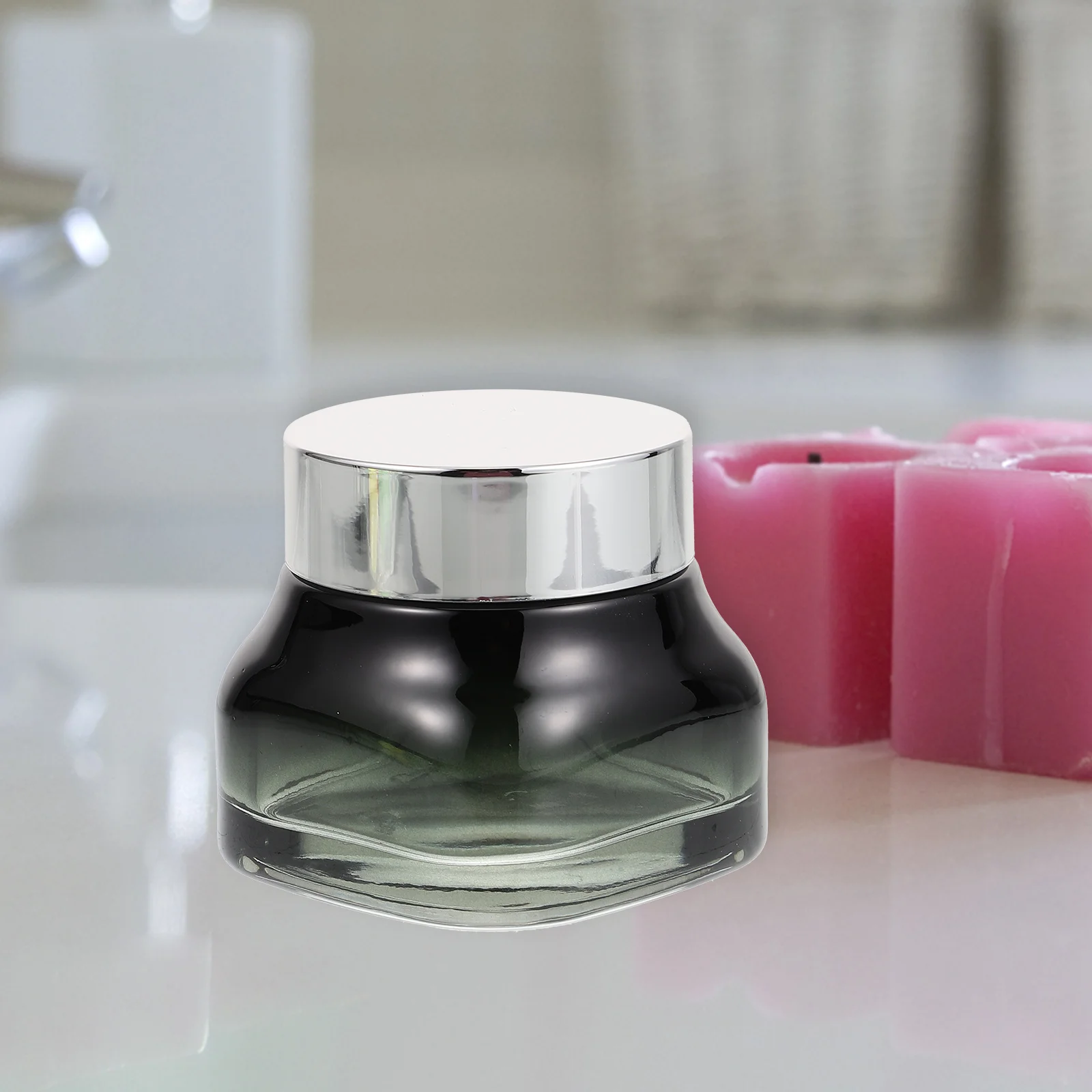 

Gradient Bottle Portable Glass Makeup Container Travel Size Leak-Proof Jar for Creams Women Girls