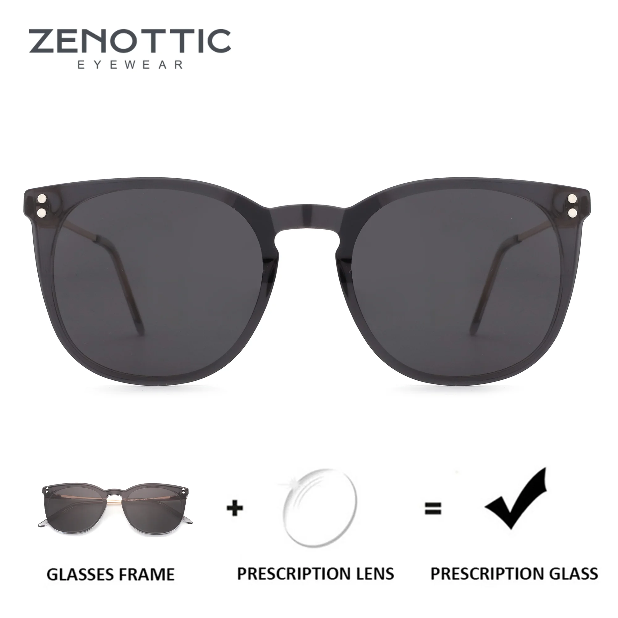 

ZENOTTIC（S Size）Magnetic Clip On Prescription Glasses Butterfly Acetate Frame for Women Sun Glasses Attachment Myopia Lenses