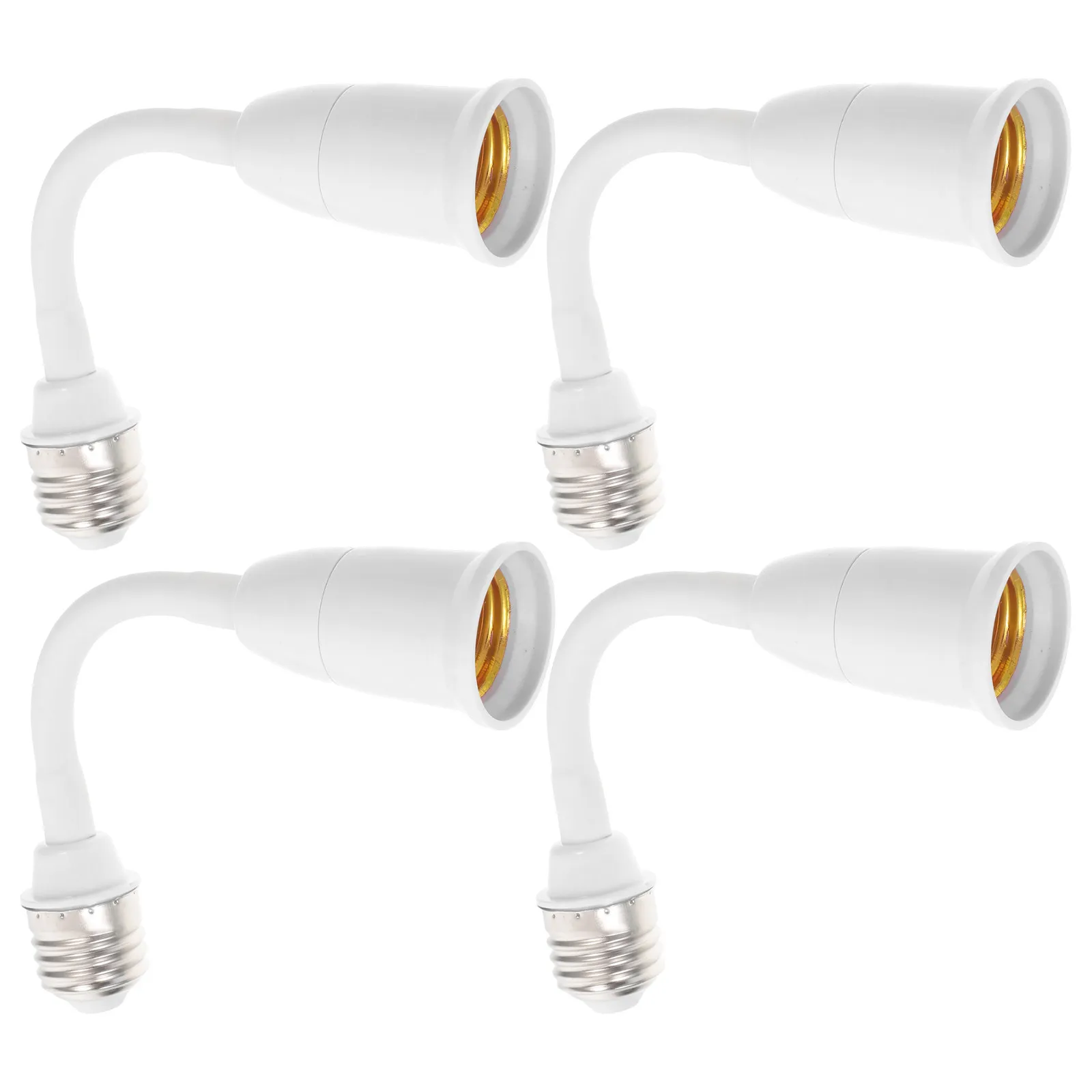 4Pcs E27 Flexible Socket Extender 7.8 Inch Bendable Adjustable Lamp Holder Extension Adapter Light Bulb Base Conversion Heat