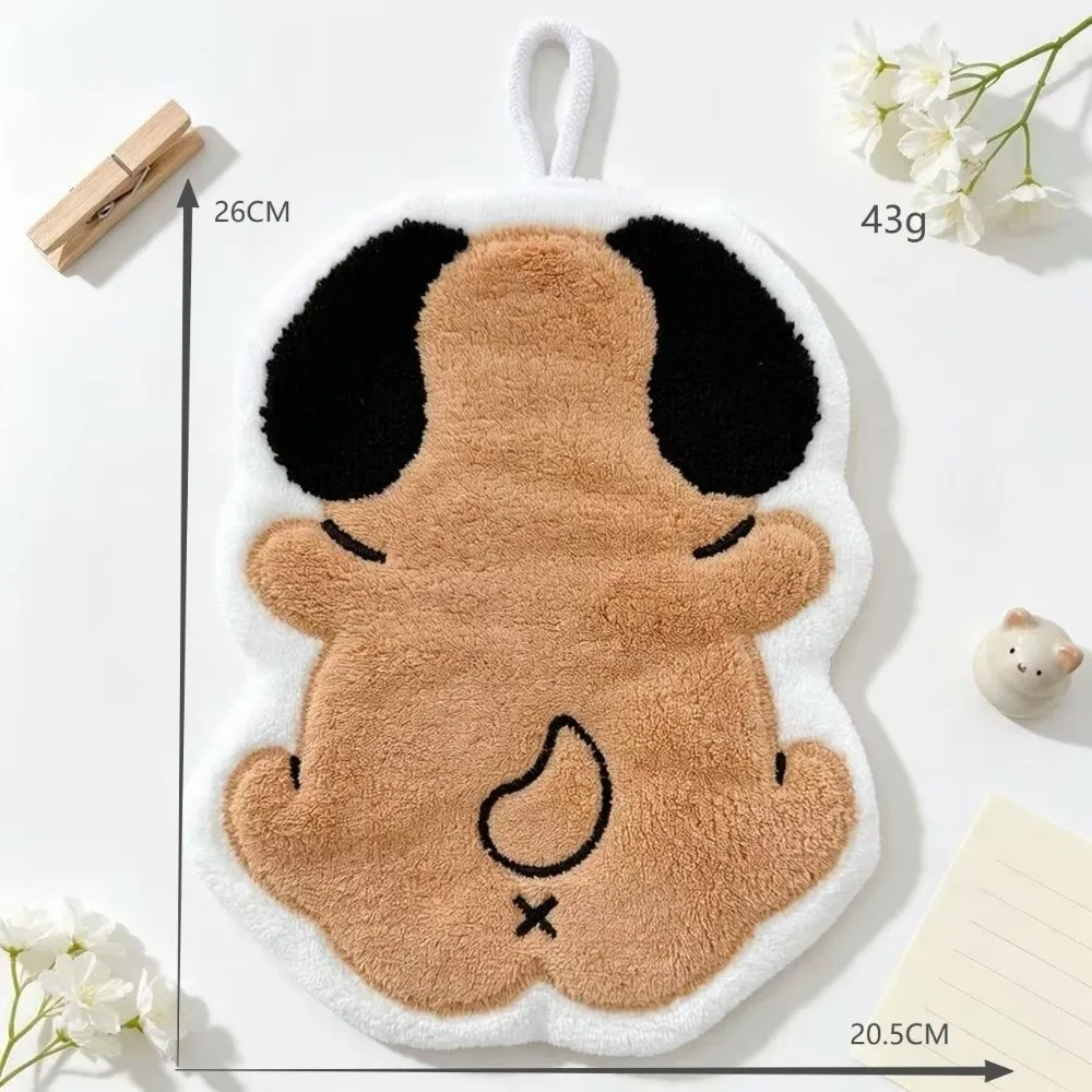 Cute Super Absorbent Hand Towel Animal Back Cartoon Kitchen Tools Reusable Soft Hanging Towel Household