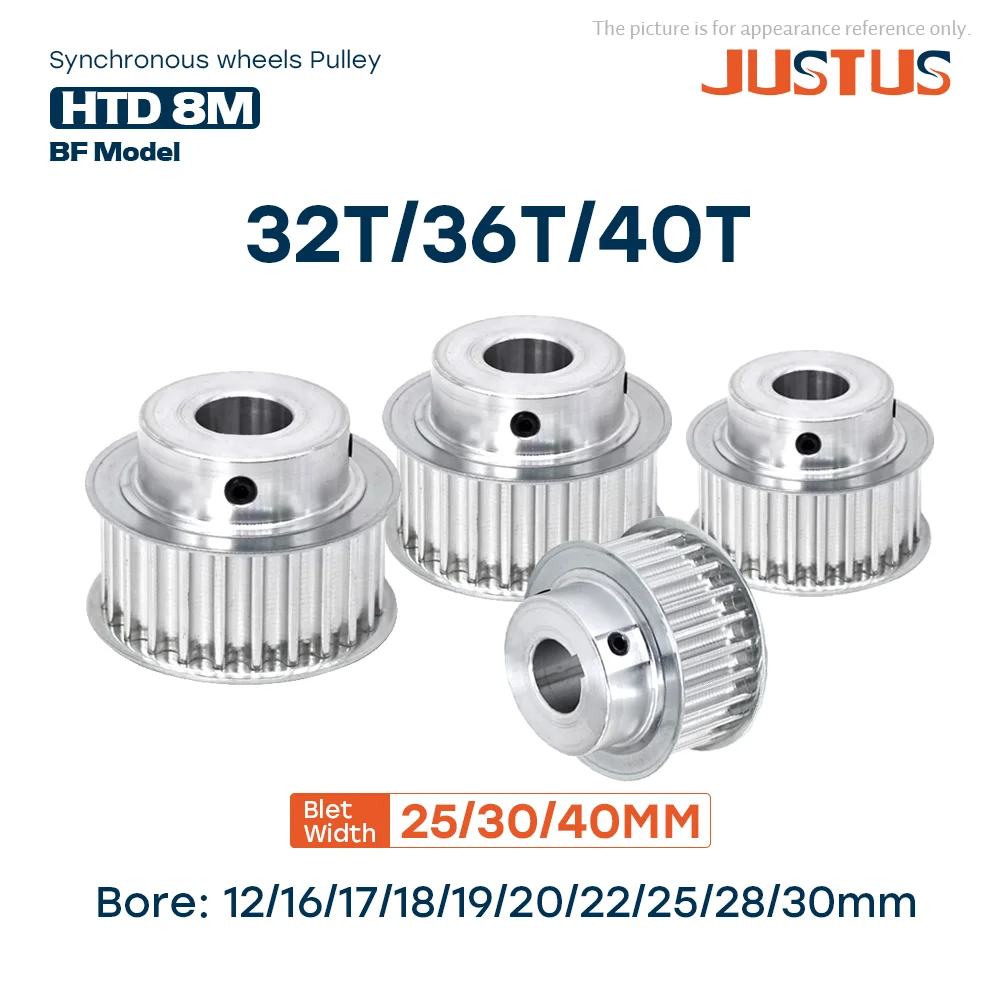 

HTD 8M 32T 36T 40T Timing Pulley Bore 12/16/17/18/19/20/22/24/25/28/30mm Teeth Pitch 8 mm For 25/30/40mm 8M Synchronous Belt