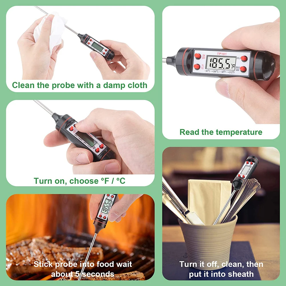 New Food Thermometer Baking Temperature Measurement Electronic Probe Digital Kitchen Cooking Temperature Measurement Pen