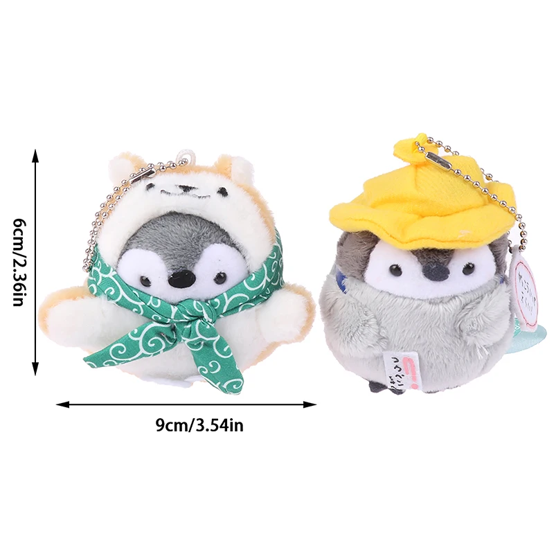 Cartoon Plush Doll Chaveiro para crianças, brinquedos Anime, pinguim pequeno bonito, pingente de mochila, chaveiro presente de aniversário para mulheres