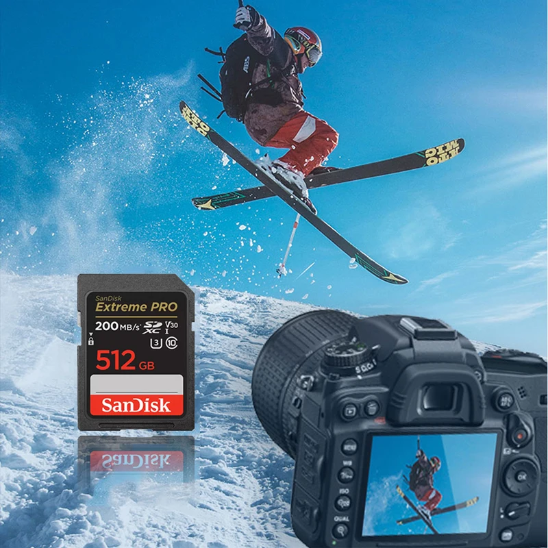 Scheda SD SanDisk Extreme PRO 32G SDHC 64G 128G 256G SDXC UHS-I C10 100M/s-200MB/s Supporto scheda di memoria U3 V30 4K per fotocamera/DV/SLR