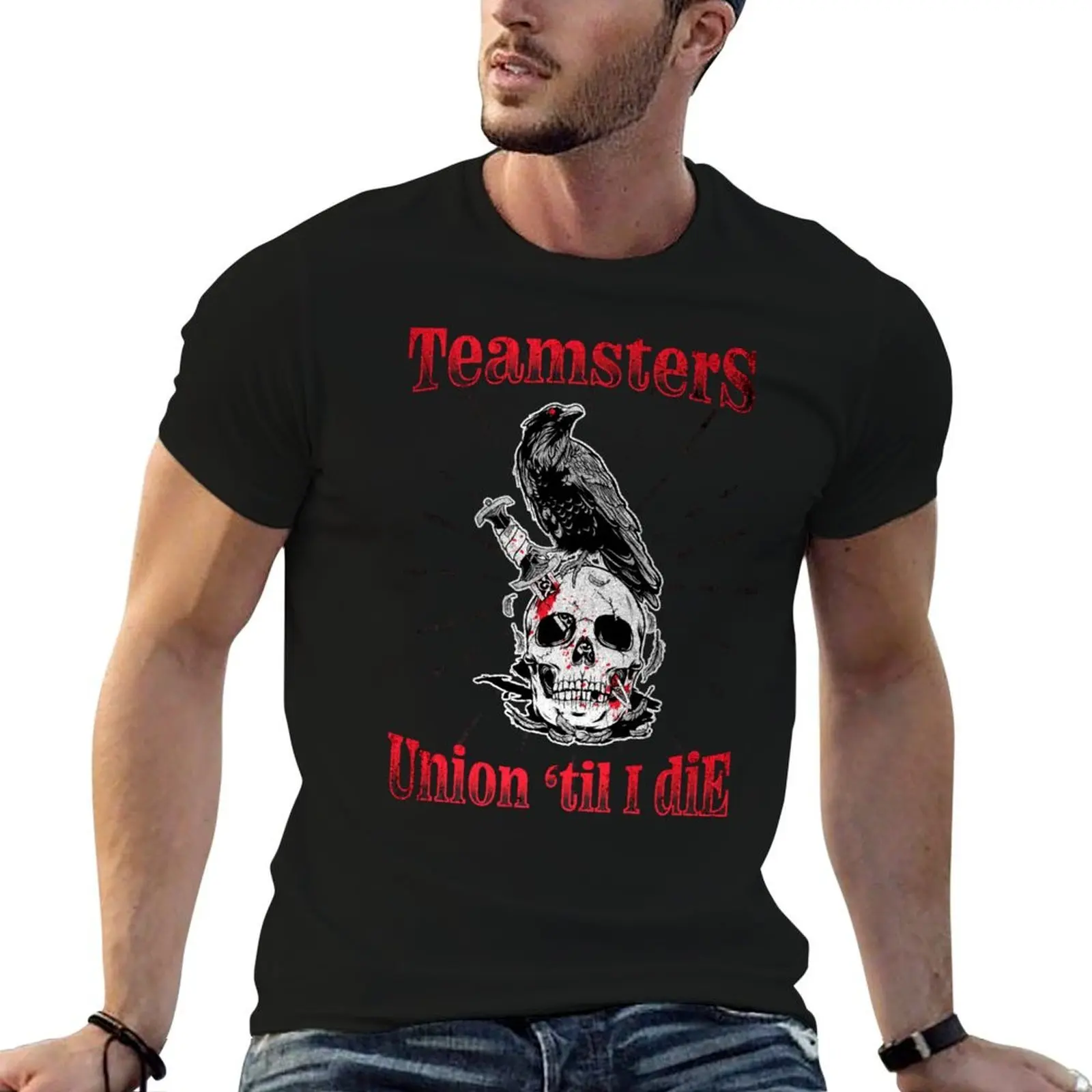 teamsters union till i die, skull, teamsters, teamsters union T-Shirt cute clothes oversized t shirt plus size men clothing