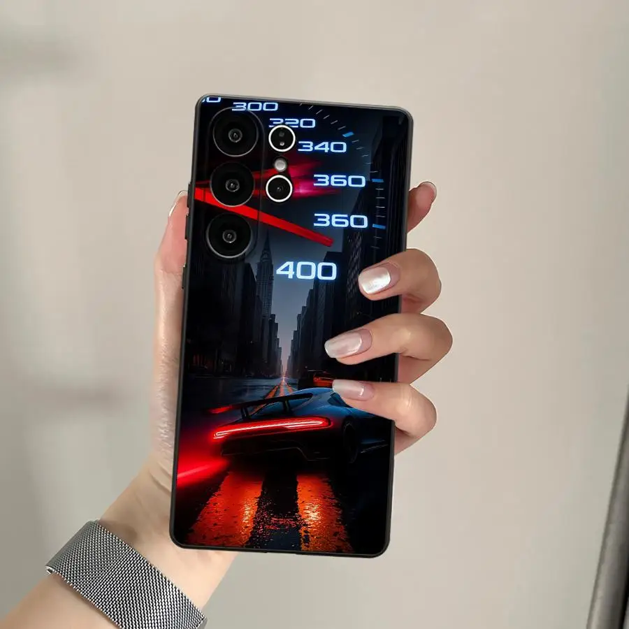 Funda Phone Cover Case for Samsung Galaxy S26 Ultra S23 S24 Note 20 8 9 10 S25 Plus S20 Ultra S21 FE S10 S9 Red Car Gauge view 4