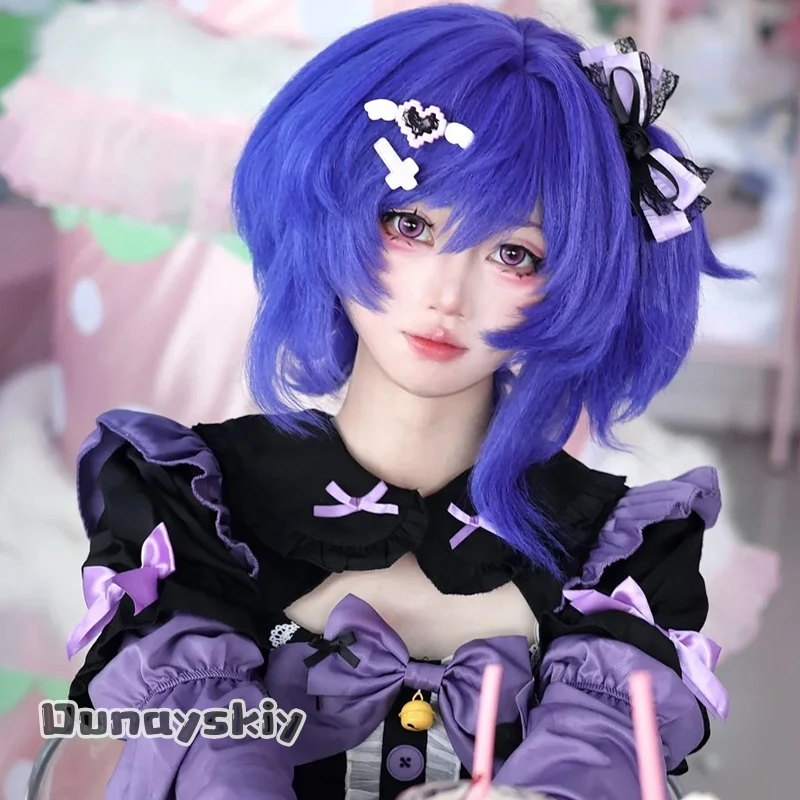 

CR cos%Genshin Impact Prune cosplay Dark Blue Wig Color Heat Resistant Nature Women Hair Halloween 2026 New Character Wig