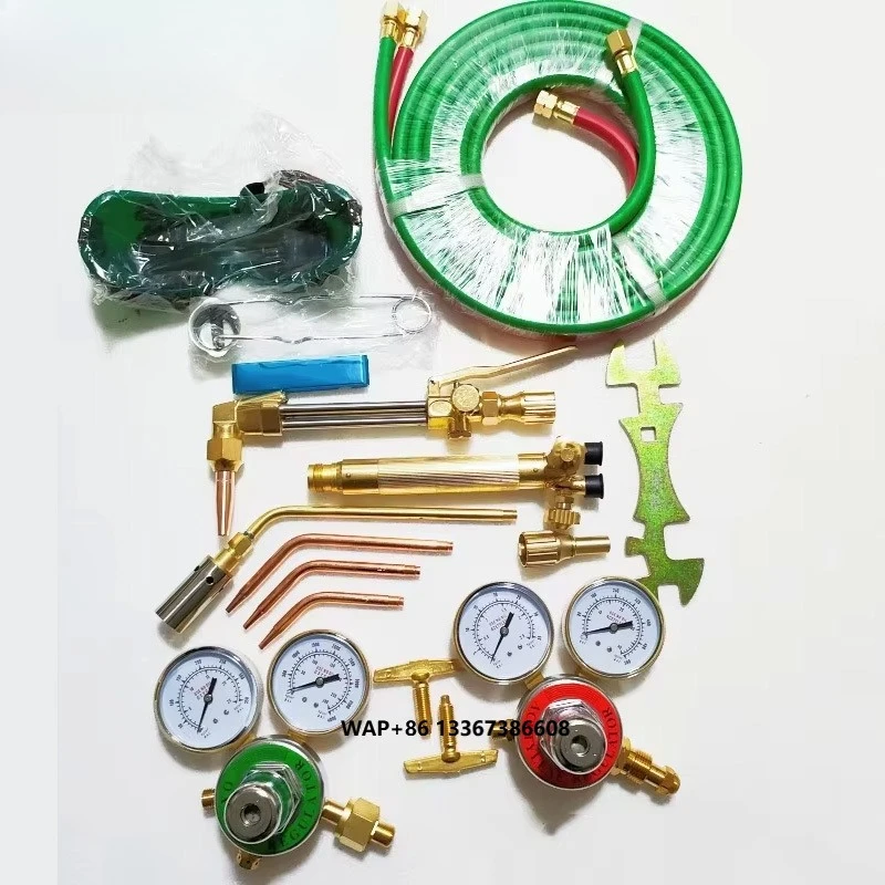 

Solid Brass Oxygen Acetylene Welding Cutting Torch Kit for Complete with Regulators Goggles